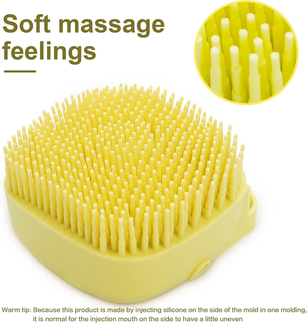 Hunde-Badebürste mit Shampoo-Spender, Massagebürste für Hundewäsche (Gelb)